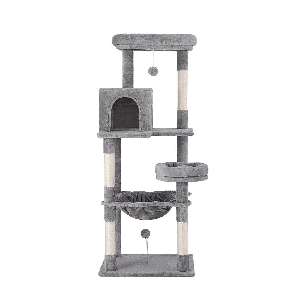 i.Pet Cat Tree Tower Scratching Post Scratcher 143cm Condo House Trees Grey Pet Care > Cat Supplies > Cat Scratching Posts ipet