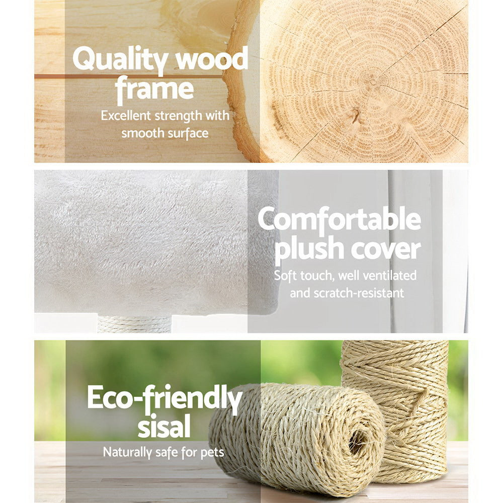 i.Pet Cat Tree 141cm Tower Scratching Post Scratcher Condo Wood House Bed Beige Pet Care > Cat Supplies > Cat Scratching Posts Ipet