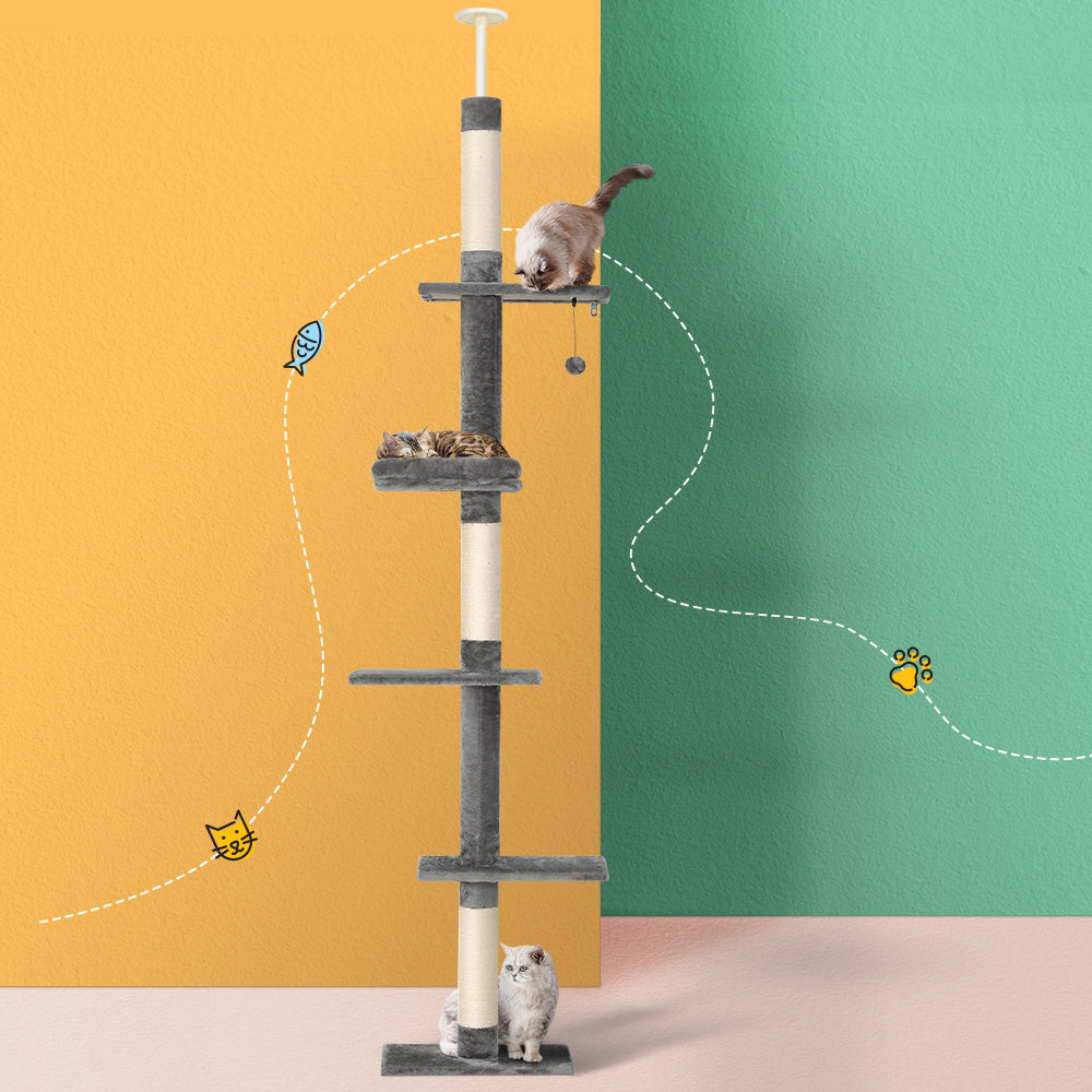 i.Pet Cat Tree 290cm Tower Scratching Post Scratcher Floor to Ceiling Cats Bed Pet Care > Cat Supplies > Cat Scratching Posts Ipet