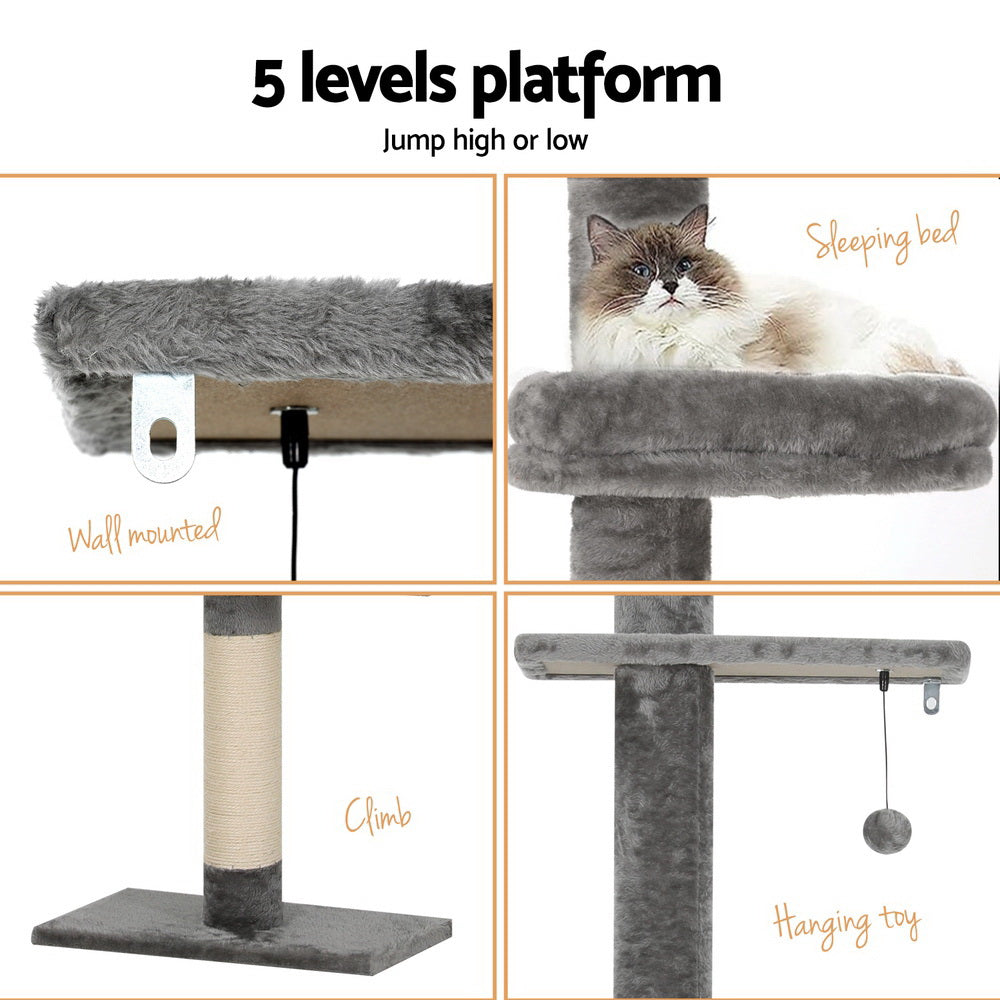 i.Pet Cat Tree 290cm Tower Scratching Post Scratcher Floor to Ceiling Cats Bed Pet Care > Cat Supplies > Cat Scratching Posts Ipet