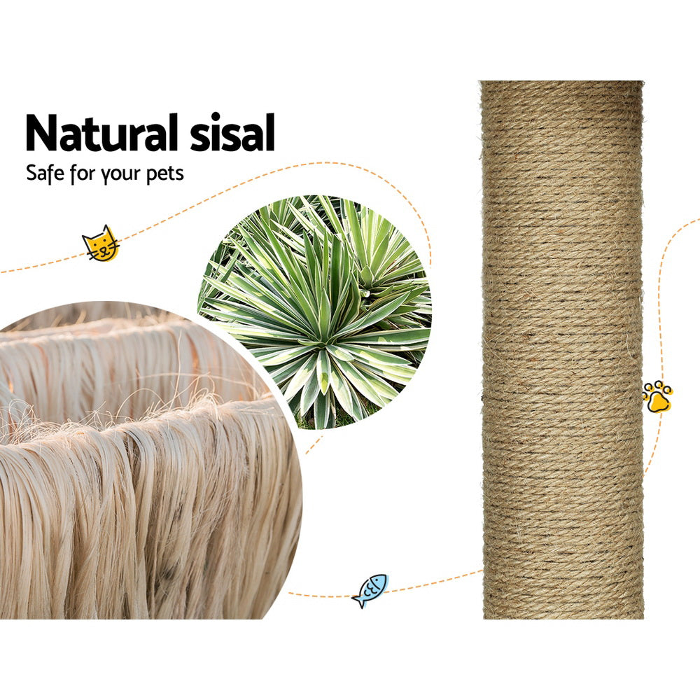 i.Pet Cat Tree 138cm Tower Scratching Post Scratcher Wood Bed Condo House Rattan Ladder Pet Care > Cat Supplies > Cat Scratching Posts ipet