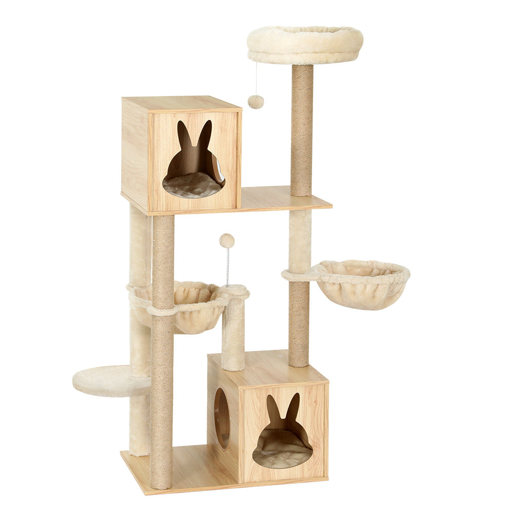 i.Pet Cat Tree 141cm Tower Scratching Post Scratcher Wood Bed Condo Toys House Ladder Pet Care > Cat Supplies > Cat Scratching Posts ipet