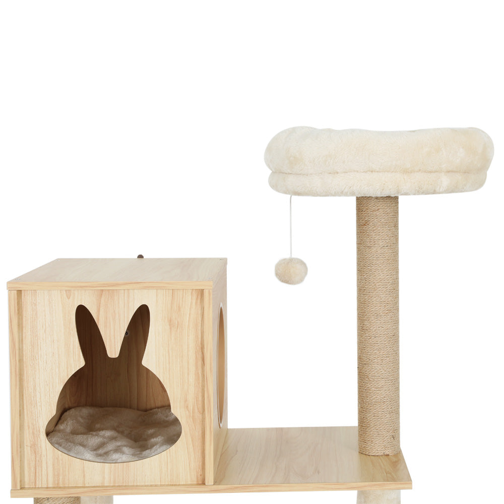 i.Pet Cat Tree 141cm Tower Scratching Post Scratcher Wood Bed Condo Toys House Ladder Pet Care > Cat Supplies > Cat Scratching Posts ipet