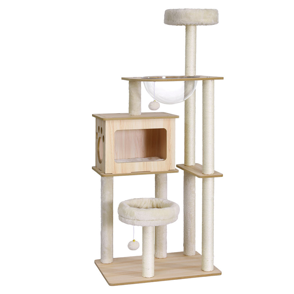 i.Pet Cat Tree Tower Scratching Post Scratcher 142cm Wood Bed Condo House Pet Care > Cat Supplies > Cat Furniture ipet