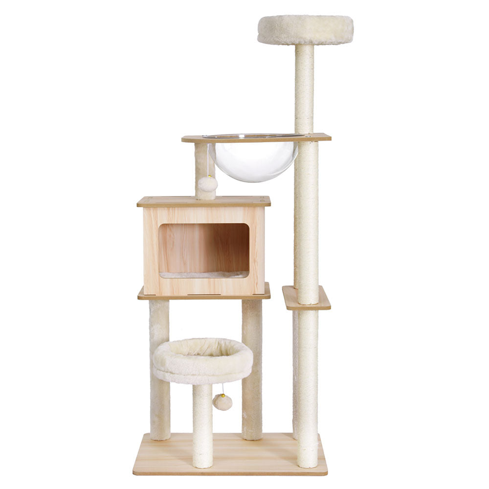 i.Pet Cat Tree Tower Scratching Post Scratcher 142cm Wood Bed Condo House Pet Care > Cat Supplies > Cat Furniture ipet