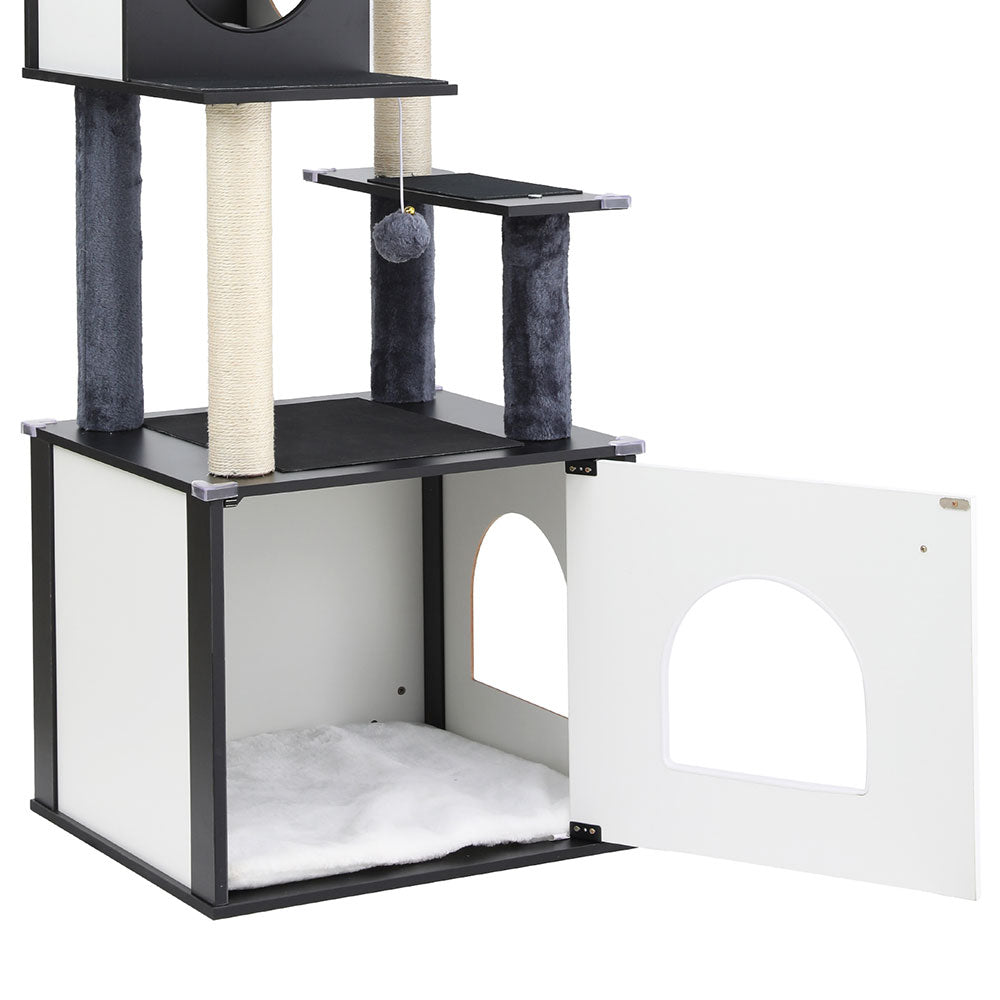 i.Pet Cat Tree Tower Scratching Post Scratcher 144cm Wood Bed Condo House Cabinet Pet Care > Cat Supplies > Cat Scratching Posts ipet