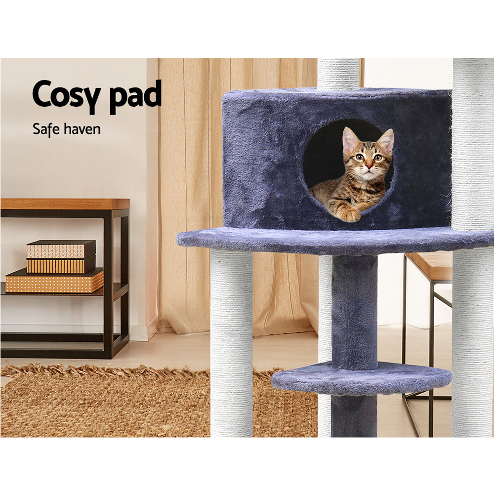 i.Pet Cat Tree 126cm Tower Scratching Post Scratcher Condo Trees House Grey Pet Care > Cat Supplies > Cat Scratching Posts ipet