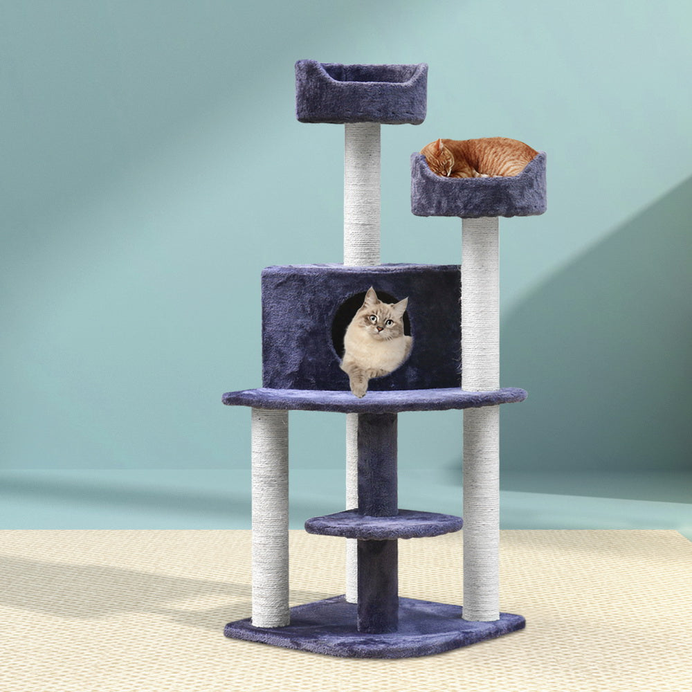 i.Pet Cat Tree 126cm Tower Scratching Post Scratcher Condo Trees House Grey Pet Care > Cat Supplies > Cat Scratching Posts ipet