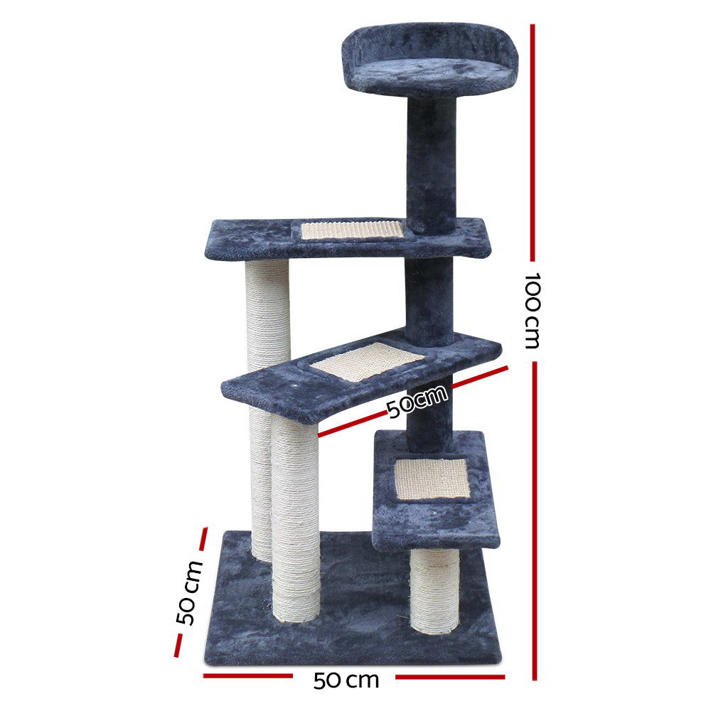 i.Pet Cat Tree 100cm Scratching Post Scratcher Tower Wood Condo House Trees Bed Pet Care > Cat Supplies > Cat Scratching Posts ipet