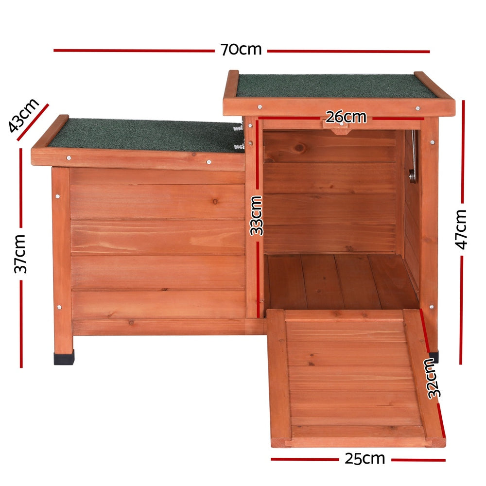 i.Pet Outdoor Cat House Rabbit Hutch Wooden Shelter Indoor Cat House Outdoor Condo Small Enclosure Pet Care > Coops & Hutches > Small Animal Habitats & Cages Ipet