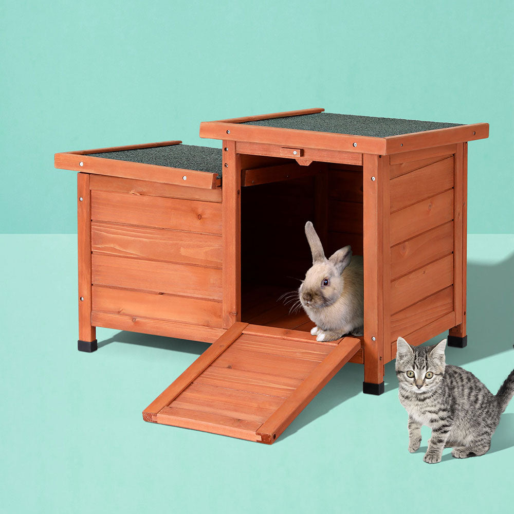 i.Pet Outdoor Cat House Rabbit Hutch Wooden Shelter Indoor Cat House Outdoor Condo Small Enclosure Pet Care > Coops & Hutches > Small Animal Habitats & Cages Ipet