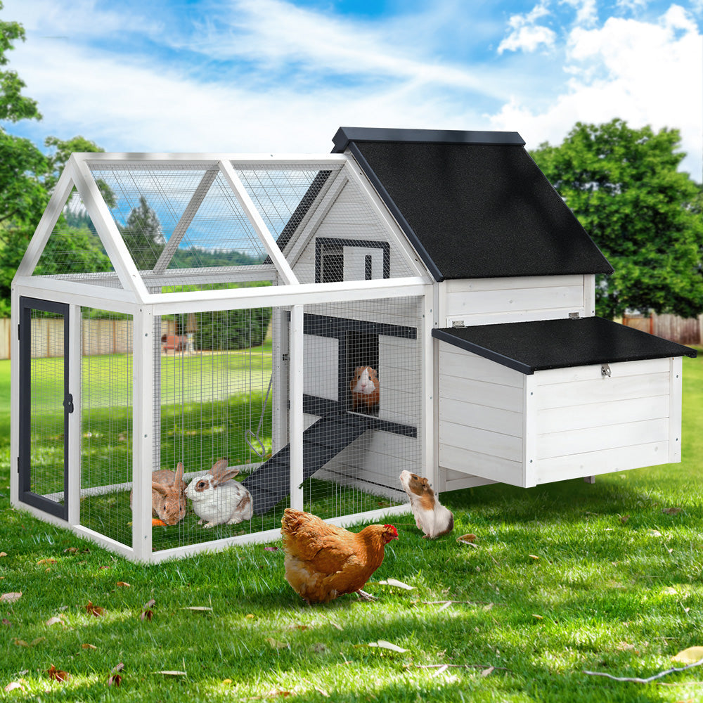 i.Pet Chicken Coop Rabbit Hutch 166cm x 120cm x 112cm Large House Run Cage XL Bunny Wooden Pet Care > Coops & Hutches > Small Animal Habitats & Cages Woofy and Whiskers