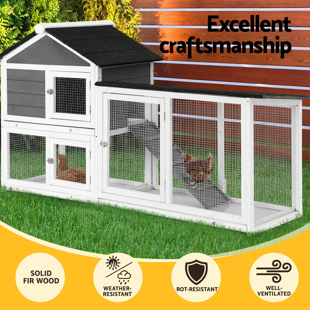 i.Pet Chicken Coop Rabbit Hutch Extra Large Wooden Run Cage House With Run Cage Pet Care > Coops & Hutches > Small Animal Habitats & Cages Woofy and Whiskers