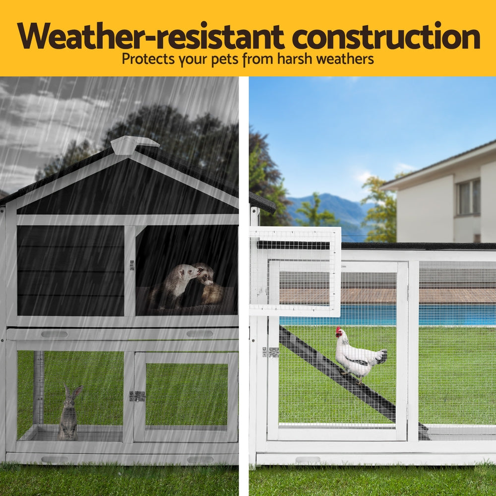 i.Pet Chicken Coop Rabbit Hutch Extra Large Wooden Run Cage House With Run Cage Pet Care > Coops & Hutches > Small Animal Habitats & Cages Woofy and Whiskers