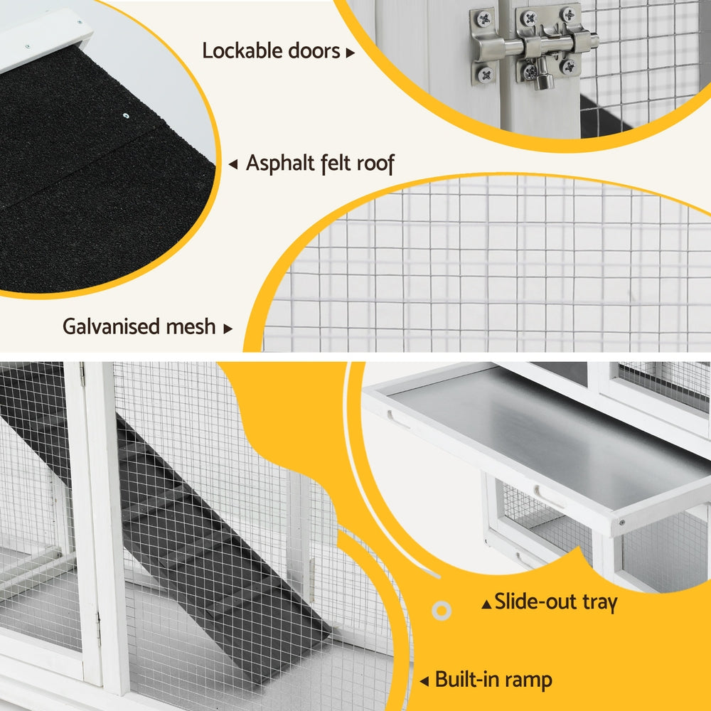 i.Pet Chicken Coop Rabbit Hutch Extra Large Wooden Run Cage House With Run Cage Pet Care > Coops & Hutches > Small Animal Habitats & Cages Woofy and Whiskers