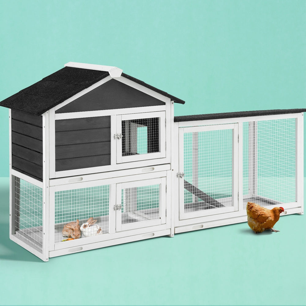 i.Pet Chicken Coop Rabbit Hutch Extra Large Wooden Run Cage House With Run Cage Pet Care > Coops & Hutches > Small Animal Habitats & Cages Woofy and Whiskers