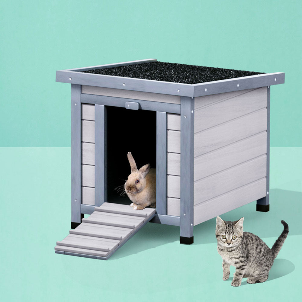 i.Pet Outdoor Cat House Rabbit Hutch Wooden Shelter Condo Small Enclosure Indoor Cat House Outdoor Pet Care > Coops & Hutches > Small Animal Habitats & Cages ipet