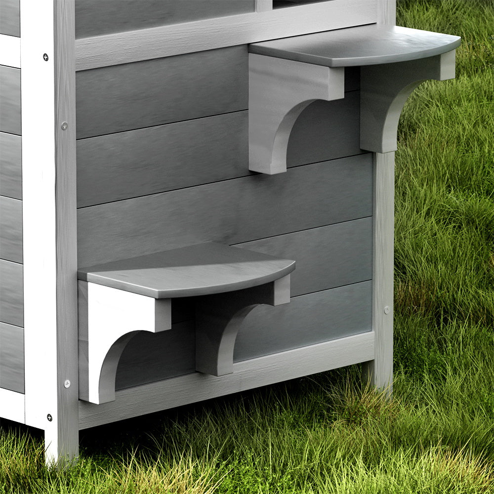 i.Pet Cat House Outdoor Shelter 56cm x 52cm x 82cm Rabbit Hutch Wooden Condo Small Dog Pet Enclosure Pet Care > Coops & Hutches > Small Animal Habitats & Cages Woofy and Whiskers