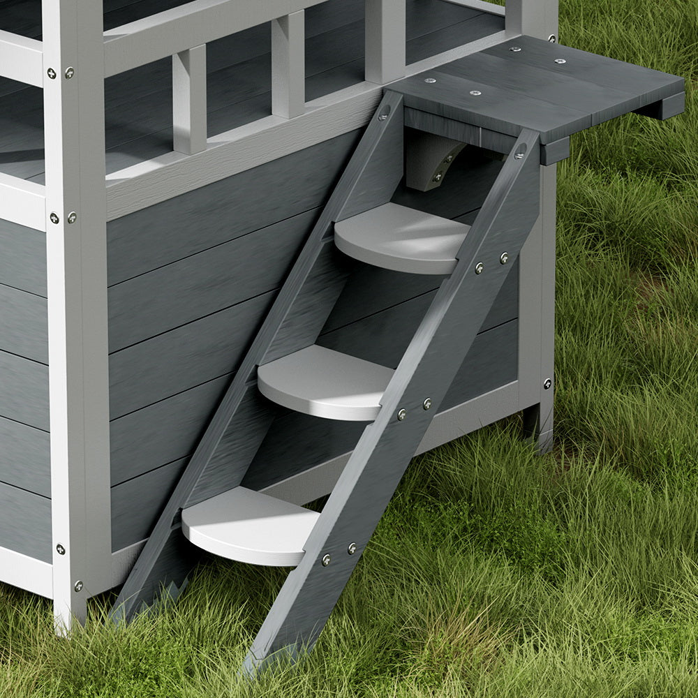 i.Pet Cat House Outdoor Shelter 72cm x 72cm x 127cm Rabbit Hutch Wooden Condo Small Dog Pet Houses Enclosure Pet Care > Coops & Hutches > Small Animal Habitats & Cages Woofy and Whiskers