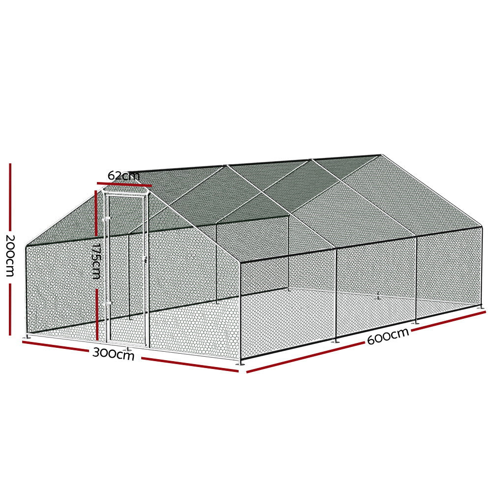 i.Pet Chicken Coop Cage 3x6x2m Galvanised Steel Pet Care > Coops & Hutches > Coop & Hutch Accessories ipet