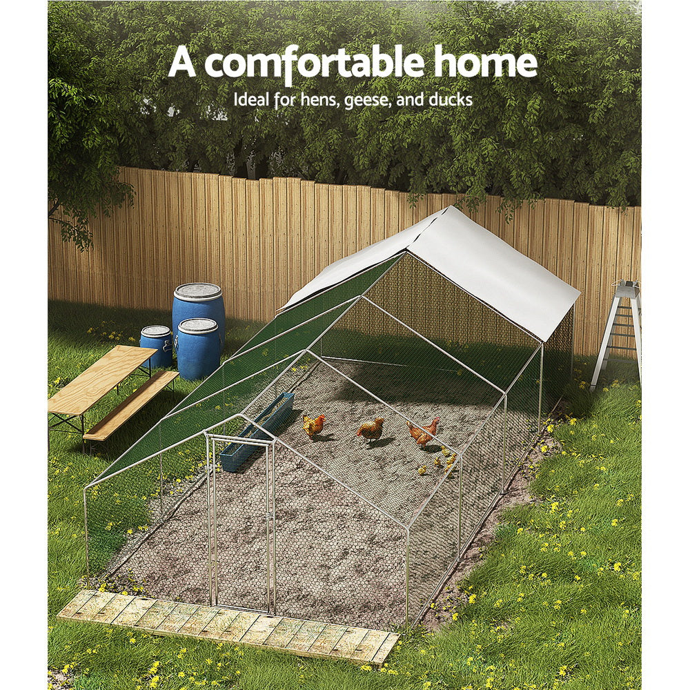 i.Pet Chicken Coop Cage 3x8x2m Galvanised Steel Pet Care > Coops & Hutches > Coop & Hutch Accessories ipet