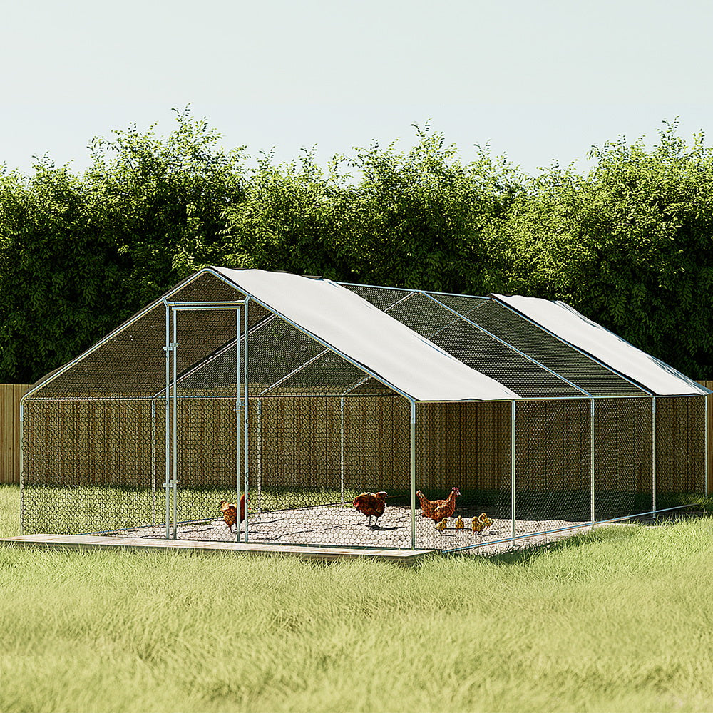 i.Pet Chicken Coop Cage 3x8x2m Galvanised Steel Pet Care > Coops & Hutches > Coop & Hutch Accessories ipet