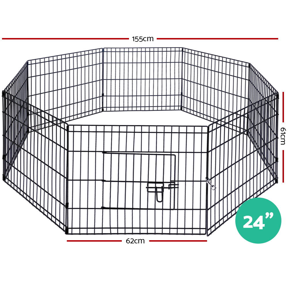i.Pet 24" 8 Panel Dog Playpen Pet Fence Exercise Cage Enclosure Play Pen Pet Care > Dog Supplies > Dog Playpens & Gates ipet