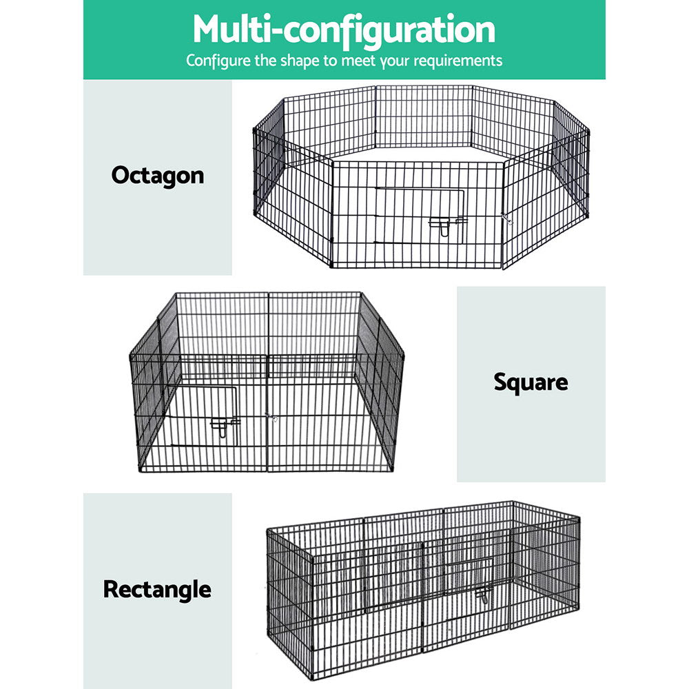 i.Pet 24" 8 Panel Dog Playpen Pet Fence Exercise Cage Enclosure Play Pen Pet Care > Dog Supplies > Dog Playpens & Gates ipet