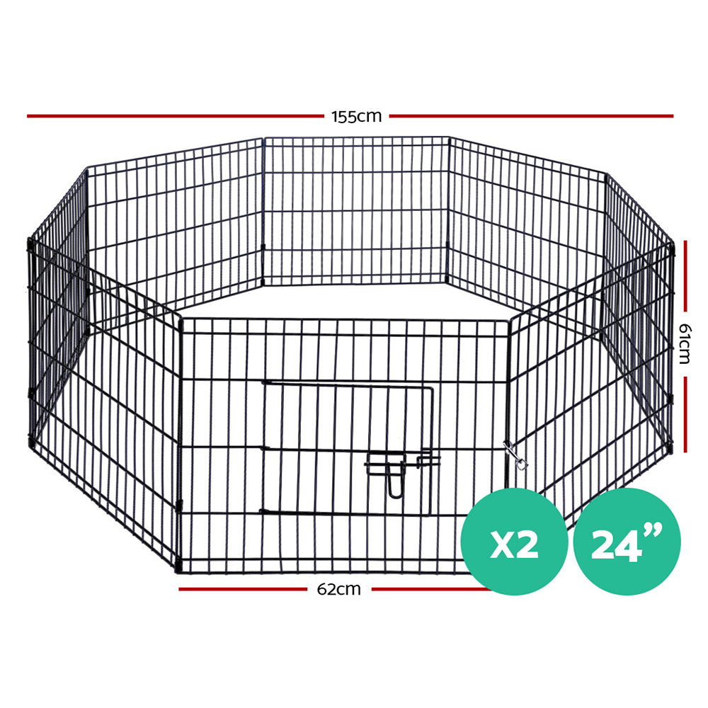 i.Pet 2x24" 8 Panel Dog Playpen Pet Fence Exercise Cage Enclosure Play Pen Pet Care > Dog Supplies > Dog Playpens & Gates ipet