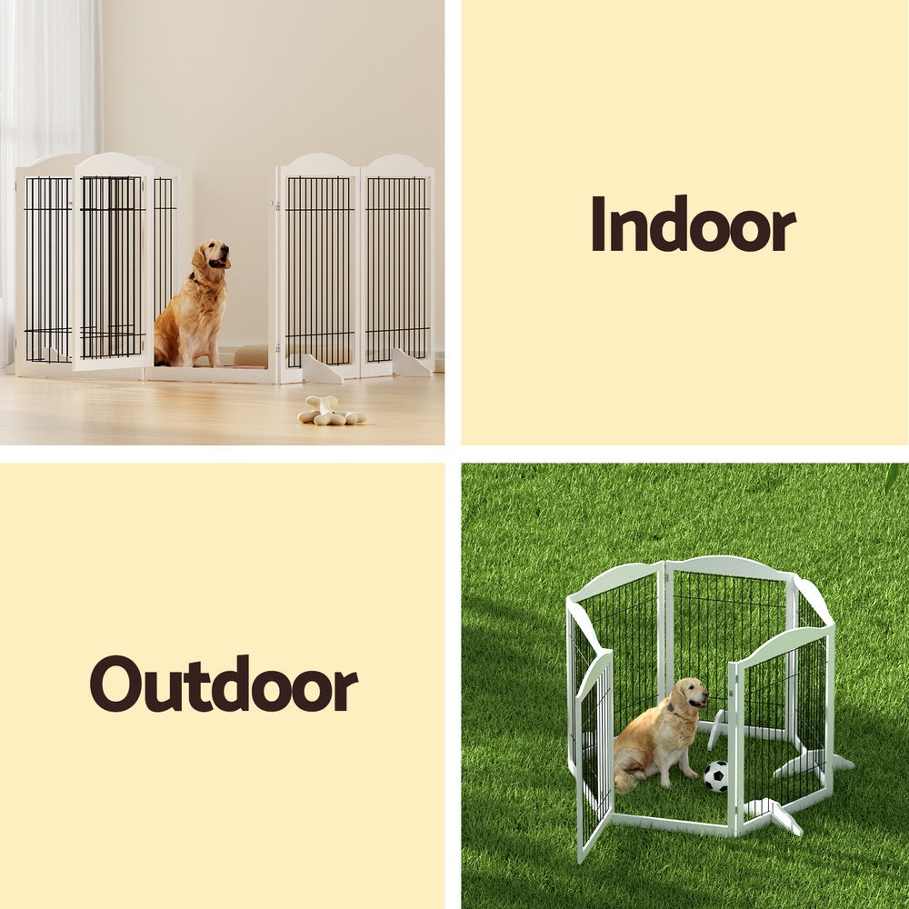 i.Pet Dog Playpen Enclosure 6 Panel Pet Fence Wooden Play Pen Pet Care > Dog Supplies > Dog Playpens & Gates ipet
