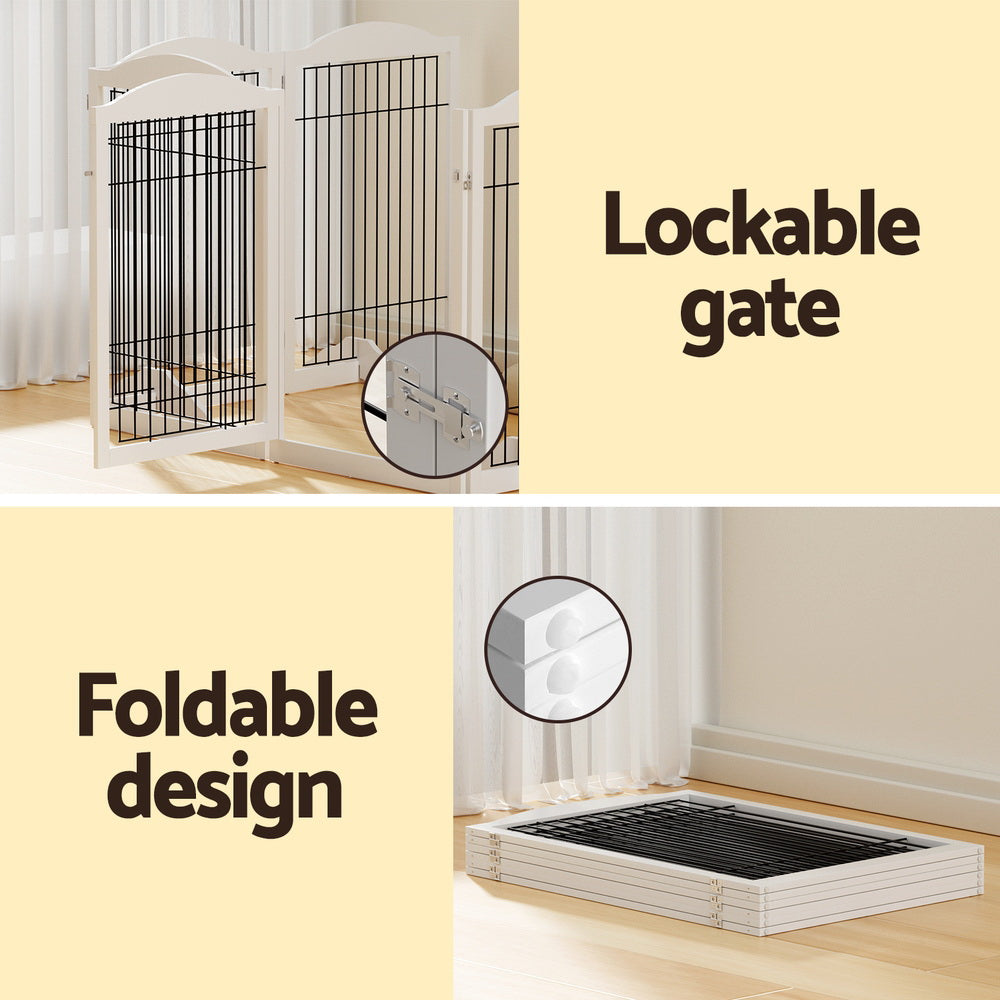 i.Pet Dog Playpen Enclosure 6 Panel Pet Fence Wooden Play Pen Pet Care > Dog Supplies > Dog Playpens & Gates ipet