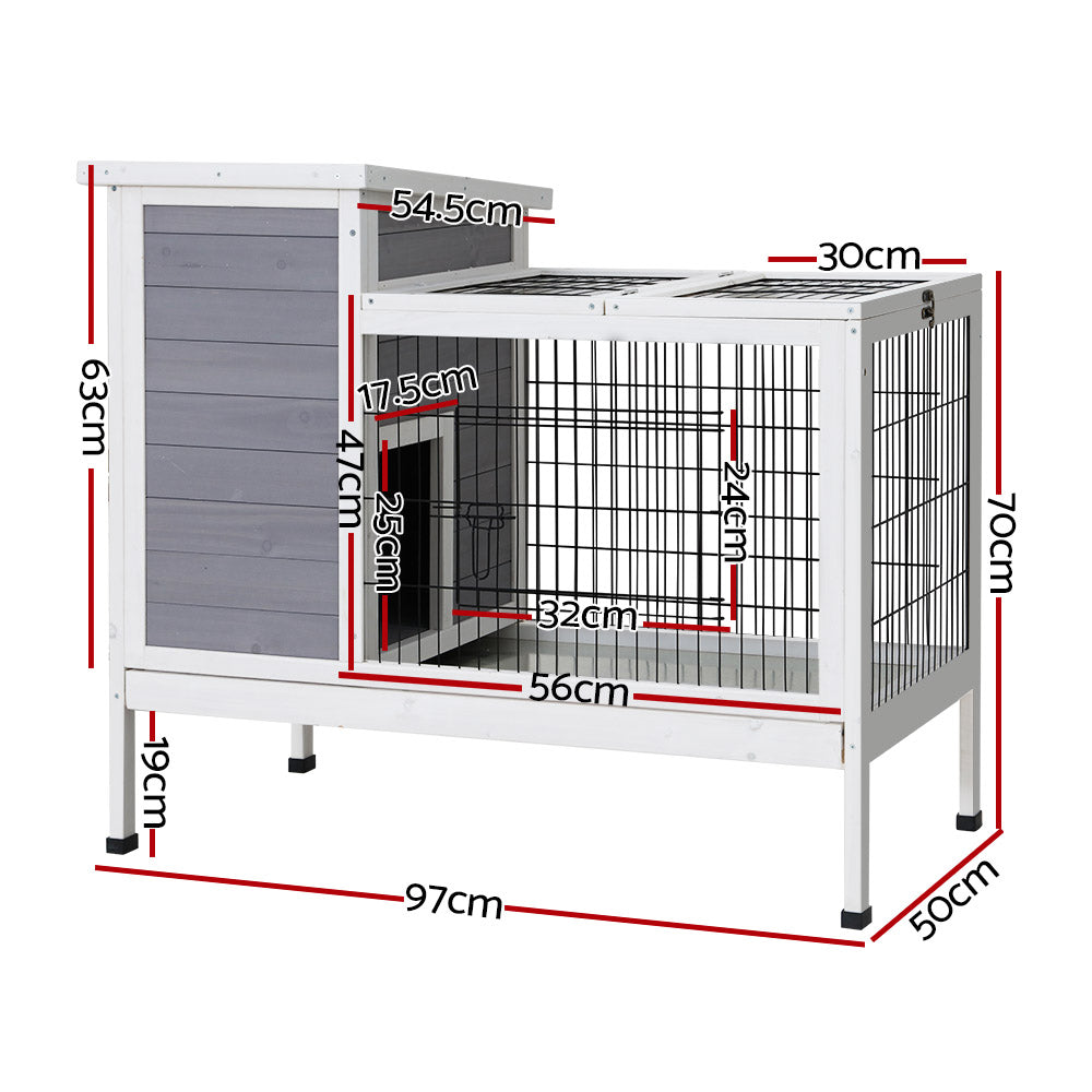 i.Pet Rabbit Hutch 97cm x 49cm x 86cm Chicken Coop Large Run Wooden Outdoor Cage House Pet Care > Coops & Hutches > Small Animal Habitats & Cages Woofy and Whiskers