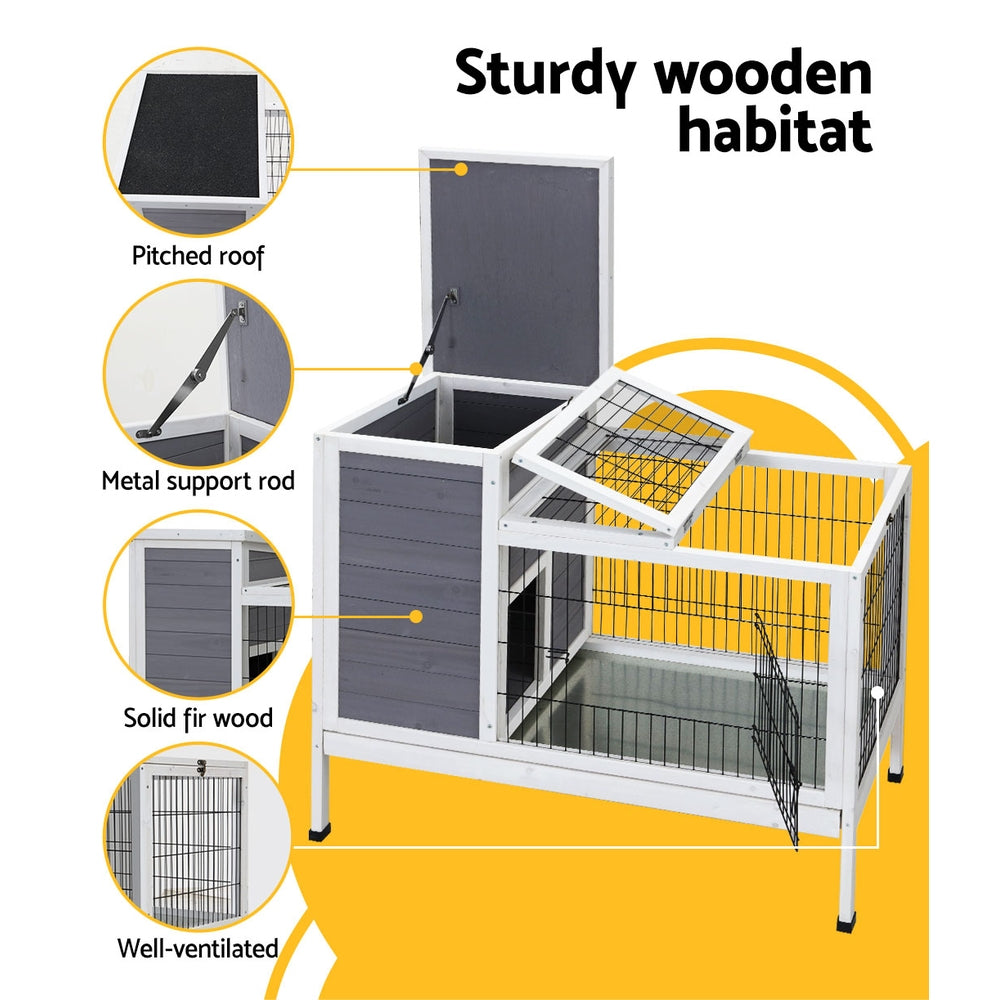 i.Pet Rabbit Hutch 97cm x 49cm x 86cm Chicken Coop Large Run Wooden Outdoor Cage House Pet Care > Coops & Hutches > Small Animal Habitats & Cages Woofy and Whiskers