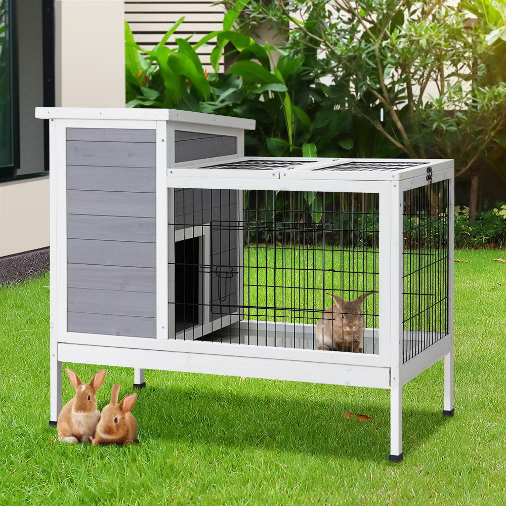 i.Pet Rabbit Hutch 97cm x 49cm x 86cm Chicken Coop Large Run Wooden Outdoor Cage House Pet Care > Coops & Hutches > Small Animal Habitats & Cages Woofy and Whiskers