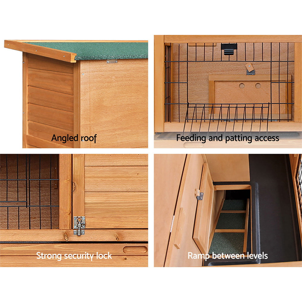 i.Pet Rabbit Hutch 91.5cm x 45cm x 82cm Chicken Coop Large Wooden House Run Cage Pet Bunny Pet Care > Coops & Hutches > Small Animal Habitats & Cages Woofy and Whiskers