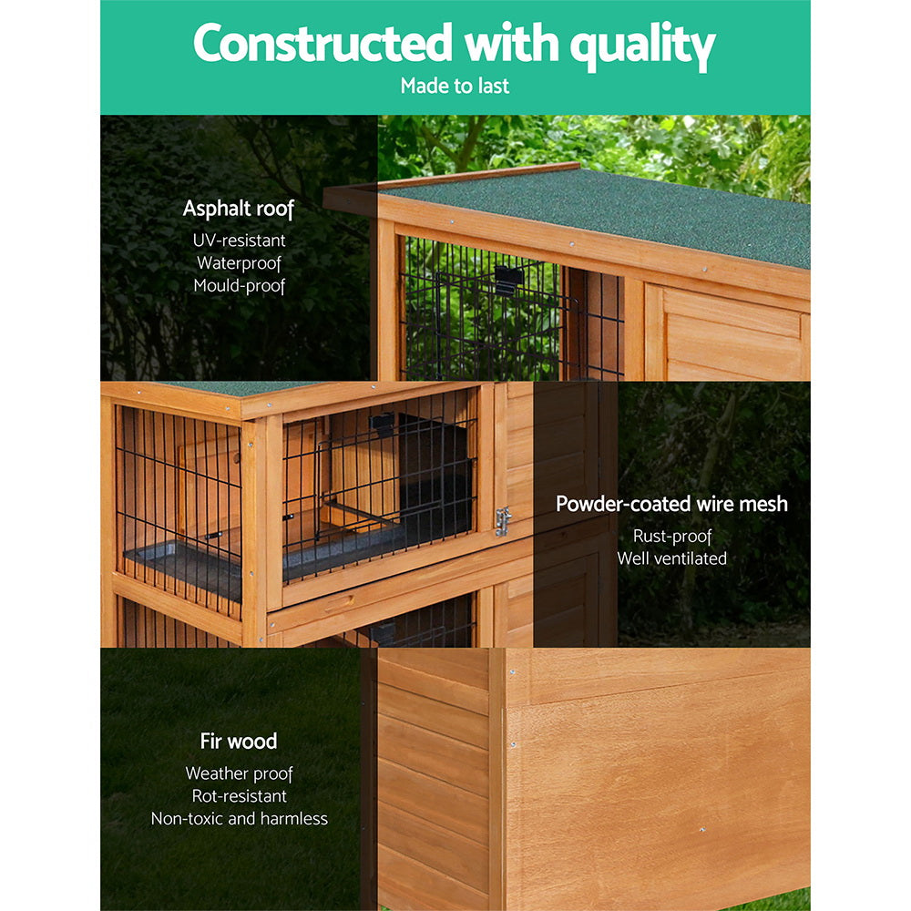 i.Pet Rabbit Hutch 91.5cm x 45cm x 82cm Chicken Coop Large Wooden House Run Cage Pet Bunny Pet Care > Coops & Hutches > Small Animal Habitats & Cages Woofy and Whiskers