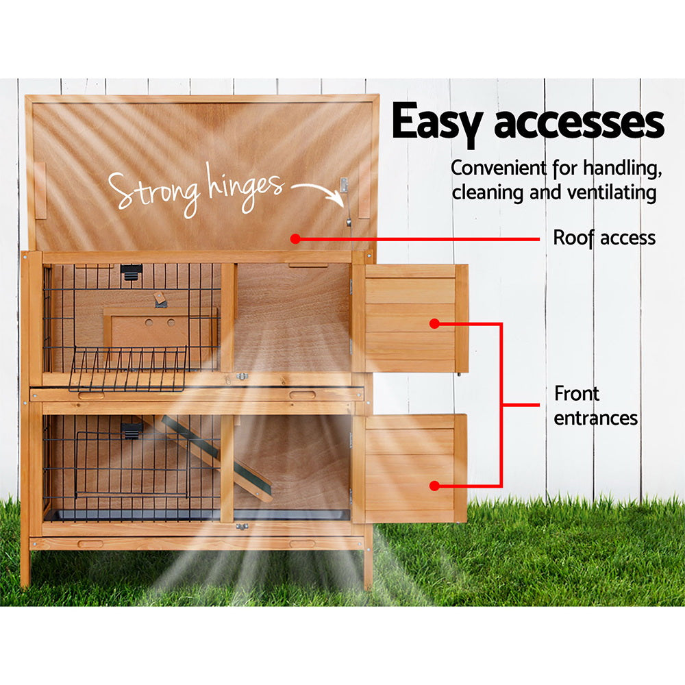 i.Pet Rabbit Hutch 91.5cm x 45cm x 82cm Chicken Coop Large Wooden House Run Cage Pet Bunny Pet Care > Coops & Hutches > Small Animal Habitats & Cages Woofy and Whiskers