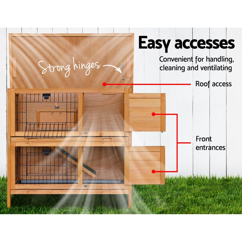 i.Pet Rabbit Hutch 91.5cm x 45cm x 82cm Chicken Coop Large Wooden House Run Cage Pet Bunny Pet Care > Coops & Hutches > Small Animal Habitats & Cages Woofy and Whiskers