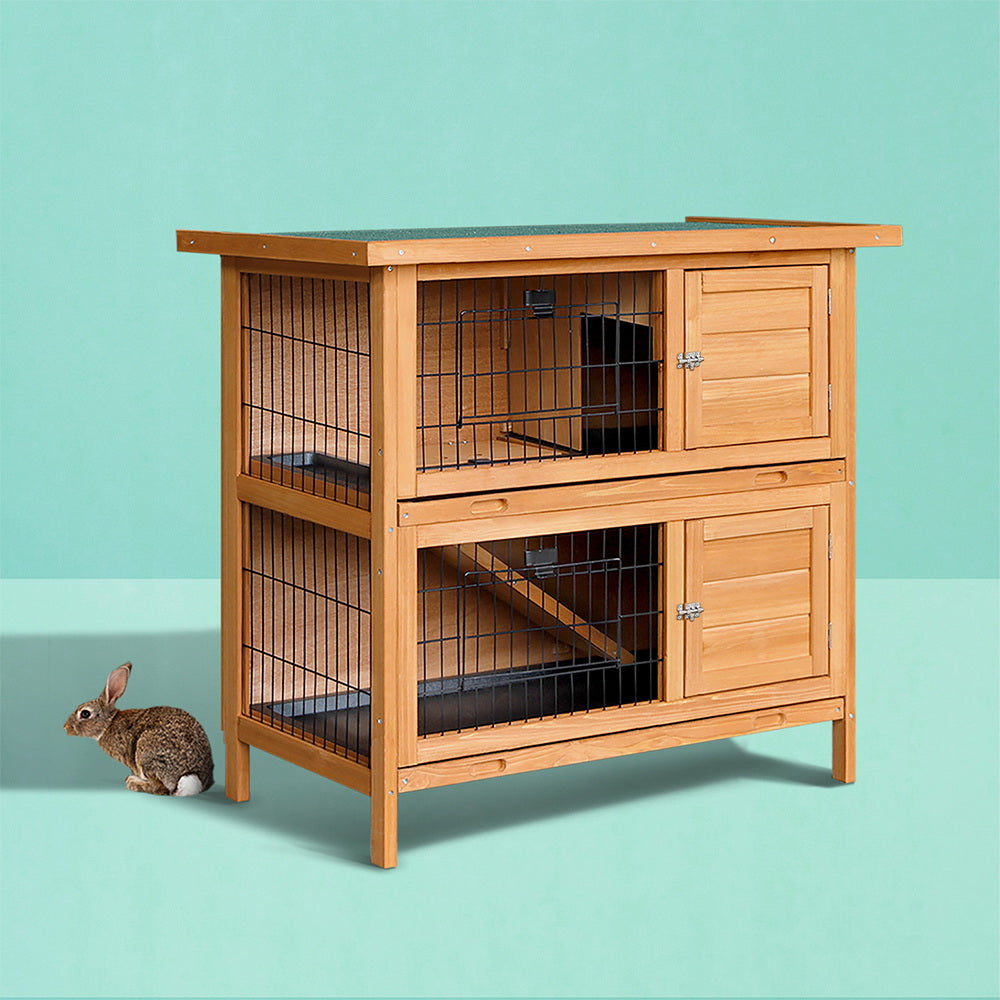 i.Pet Rabbit Hutch 91.5cm x 45cm x 82cm Chicken Coop Large Wooden House Run Cage Pet Bunny Pet Care > Coops & Hutches > Small Animal Habitats & Cages Woofy and Whiskers