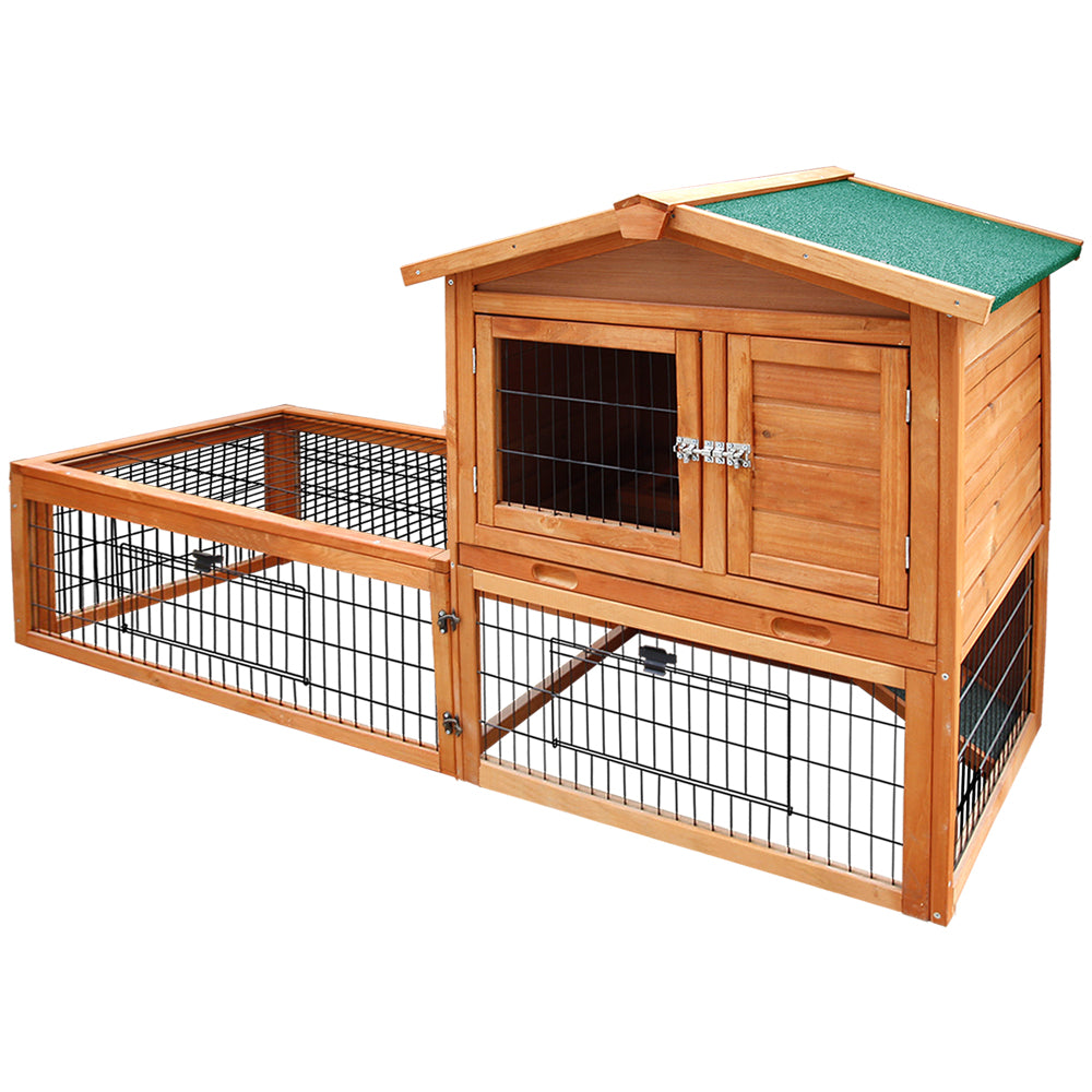 i.Pet Chicken Coop 155cm x 49cm x 90cm Rabbit Hutch Large Run Wooden Cage House Outdoor Pet Care > Coops & Hutches > Small Animal Habitats & Cages Woofy and Whiskers