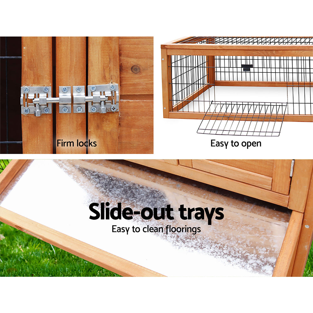 i.Pet Chicken Coop 155cm x 49cm x 90cm Rabbit Hutch Large Run Wooden Cage House Outdoor Pet Care > Coops & Hutches > Small Animal Habitats & Cages Woofy and Whiskers