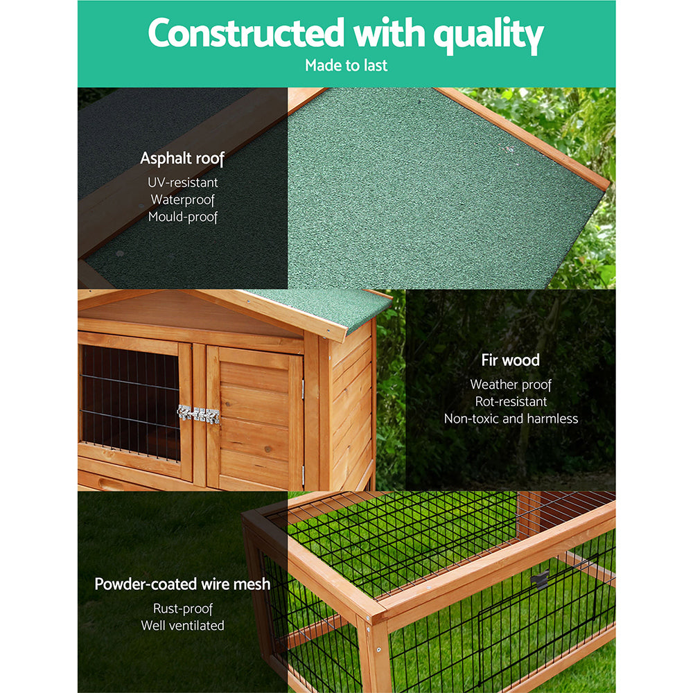 i.Pet Chicken Coop 155cm x 49cm x 90cm Rabbit Hutch Large Run Wooden Cage House Outdoor Pet Care > Coops & Hutches > Small Animal Habitats & Cages Woofy and Whiskers