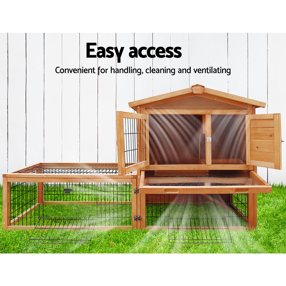i.Pet Chicken Coop 155cm x 49cm x 90cm Rabbit Hutch Large Run Wooden Cage House Outdoor Pet Care > Coops & Hutches > Small Animal Habitats & Cages Woofy and Whiskers