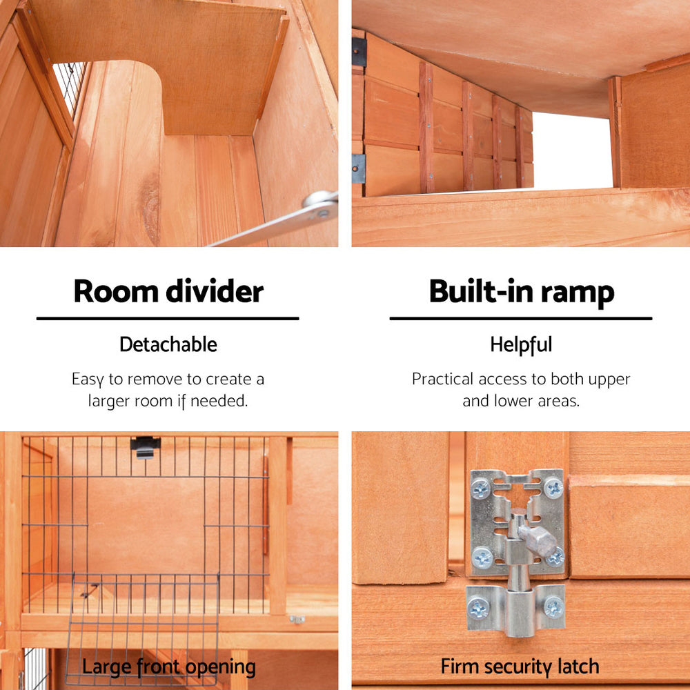i.Pet Chicken Coop 88cm x 40cm x 76cm Rabbit Hutch Large House Run Wooden Cage Outdoor Pet Care > Coops & Hutches > Small Animal Habitats & Cages Woofy and Whiskers