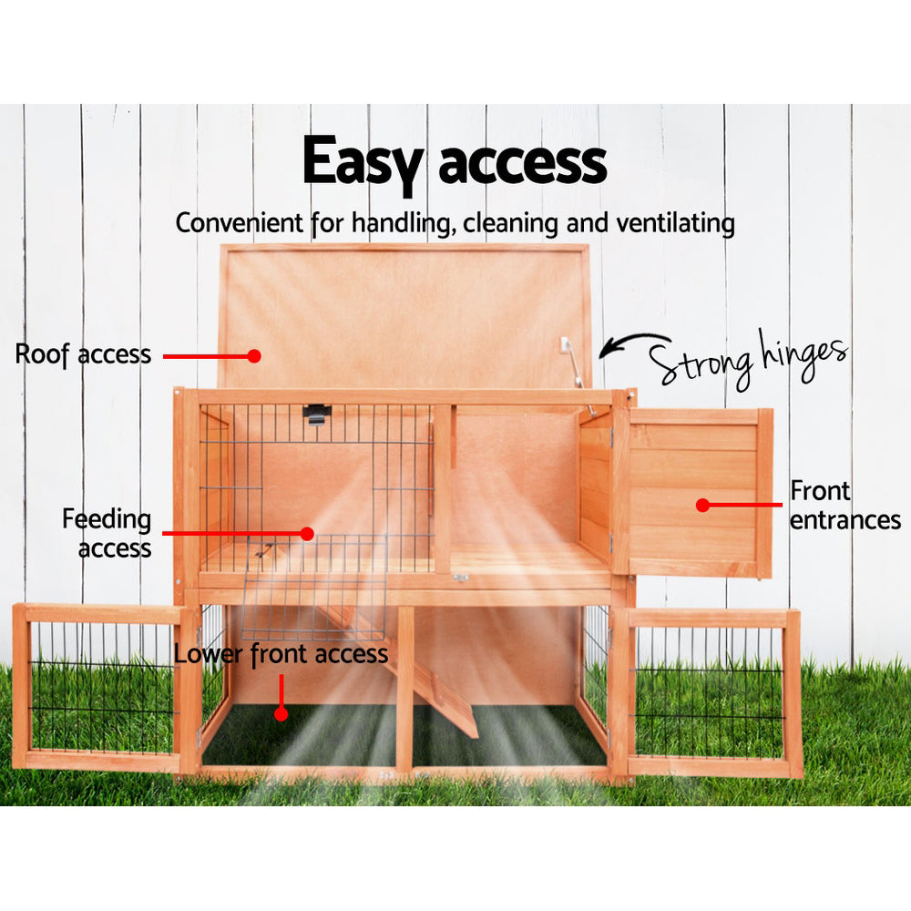 i.Pet Chicken Coop 88cm x 40cm x 76cm Rabbit Hutch Large House Run Wooden Cage Outdoor Pet Care > Coops & Hutches > Small Animal Habitats & Cages Woofy and Whiskers