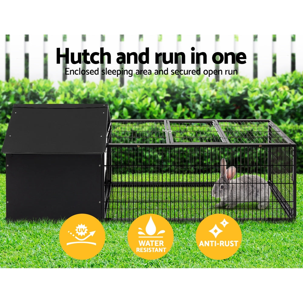 i.Pet Rabbit Cage Hutch 162x60cm Enclosure Metal Pet Care > Coops & Hutches > Small Animal Habitats & Cages ipet