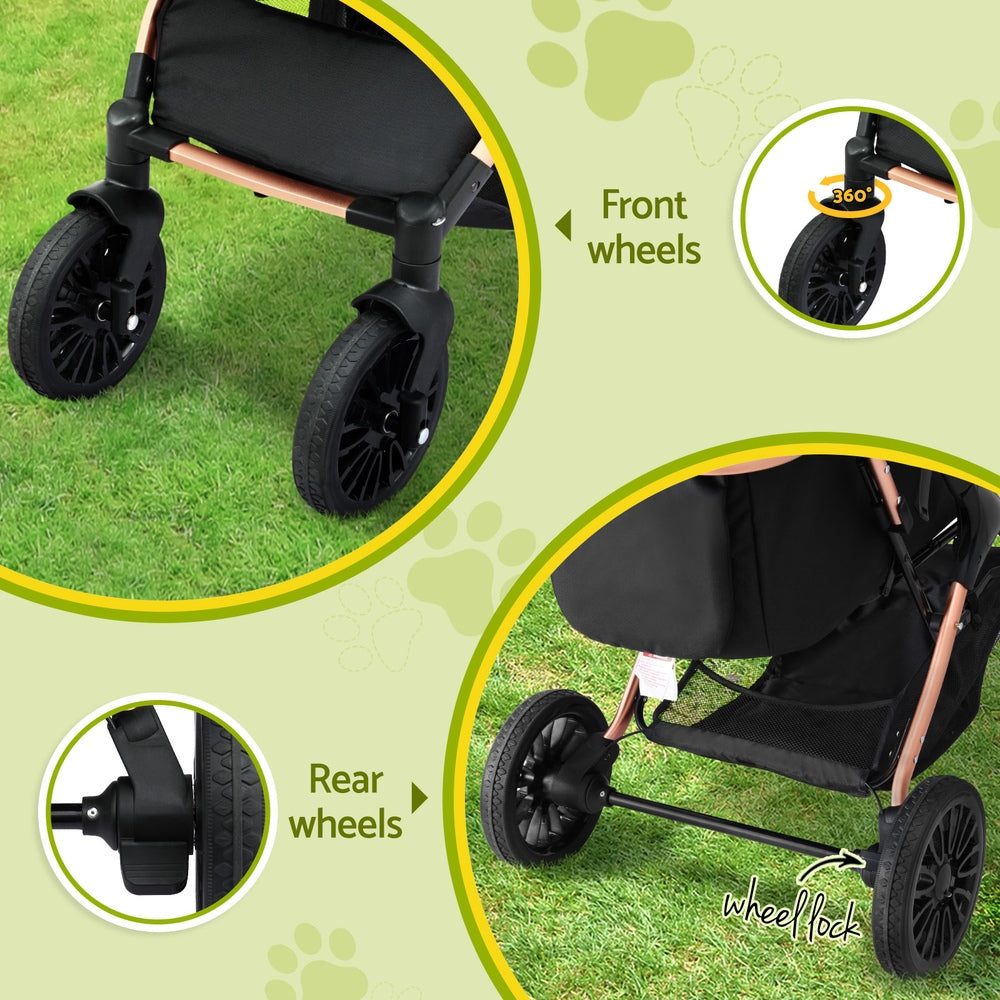 i.Pet Pet Dog Stroller Pram Large Cat Carrier Travel Pushchair Foldable 4 Wheels Pet Care > Dog Supplies > Dog Carriers & Crates Woofy and Whiskers