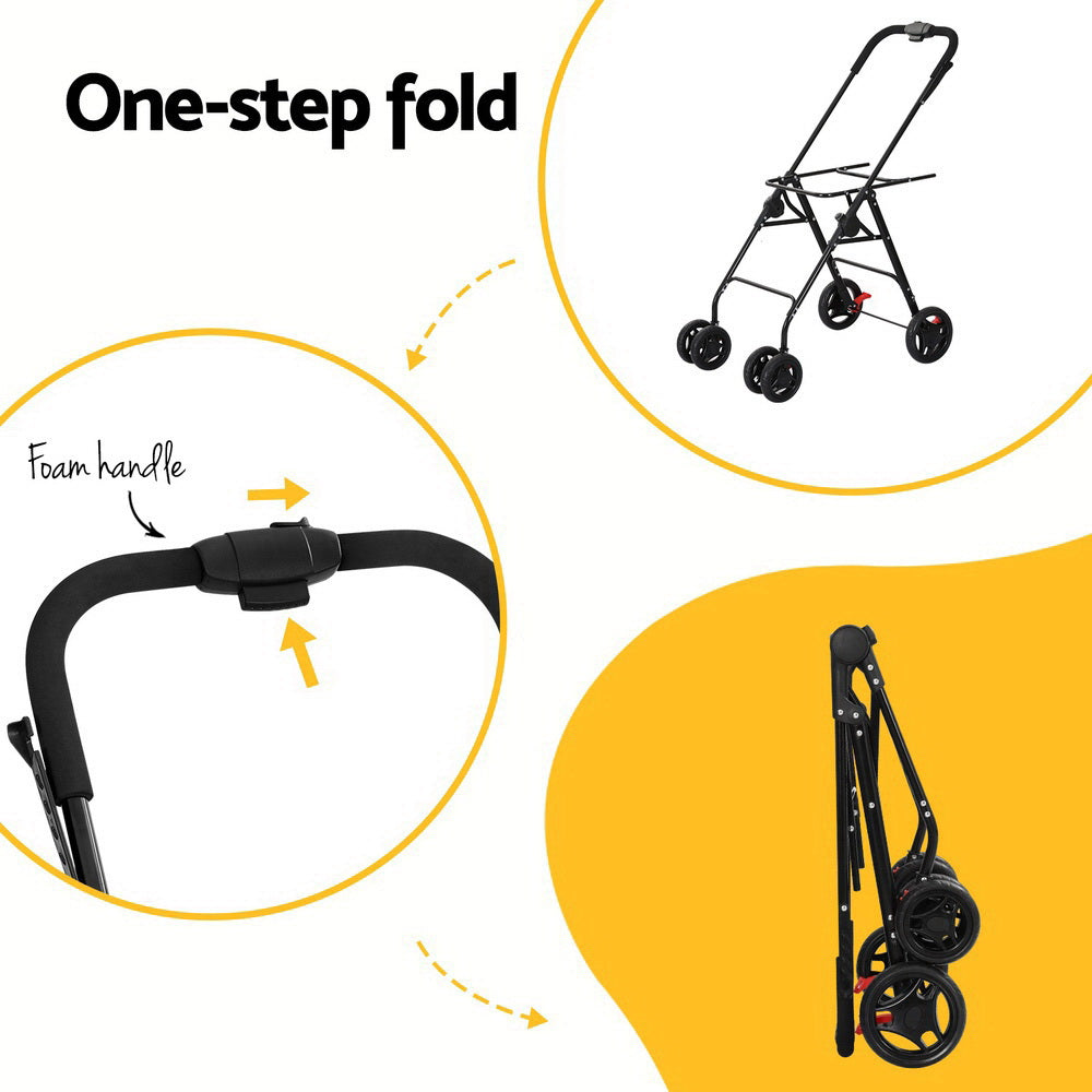 i.Pet Pet Stroller 2-tier Dog Pram Large Cat Carrier Travel Pushchair Foldable Pet Care > Cat Supplies > Cat Carriers & Crates Woofy and Whiskers