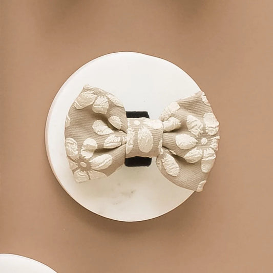 Cocopup London – LUXE Bow Tie – Mocha Flower pet apparel bow tie Cocopup London