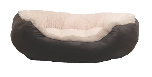 Rosewood FAUX Leather Oval Bed dog bed Rosewood